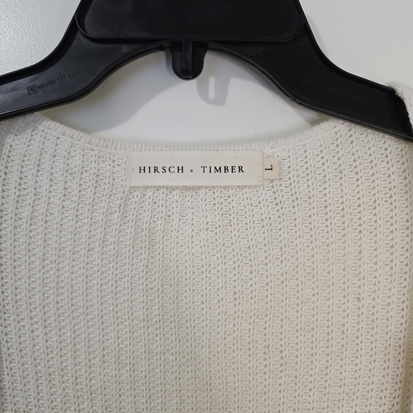 Hirsch + Timber Ivory Linen Blend Knit Cardigan Women's Large NWOT - Picture 4 of 9